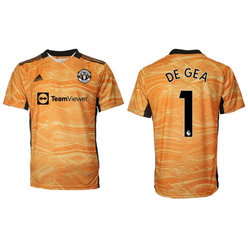 One hundred years Horn Quickly Echipament fotbal Manchester United Portar David de Gea #1 Tricou Acasa 2021-2022 maneca scurta One hundred years Horn Quickly Echipament fotbal Manchester United Portar David de Gea #1 Tricou Acasa 2021-2022 maneca scurta