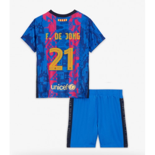 Echipament fotbal Barcelona Frenkie de Jong #21 Treilea 2021-2022 pentru copii maneca scurta Pantaloni scurti)