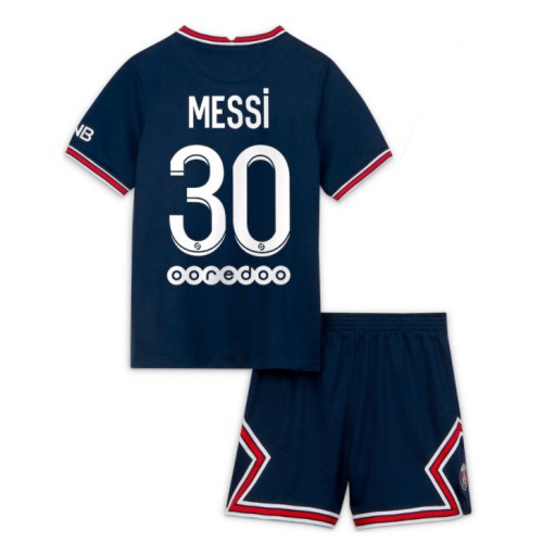 wood Huge stretch Echipament fotbal Paris Saint-Germain Lionel Messi #30 Tricou Acasa  2021-2022 pentru copii maneca scurta (+ Pantaloni scurti)