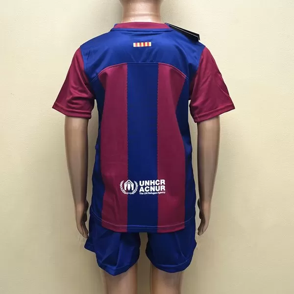 Echipament fotbal Barcelona Tricou Acasa 2023-24 pentru copii maneca scurta