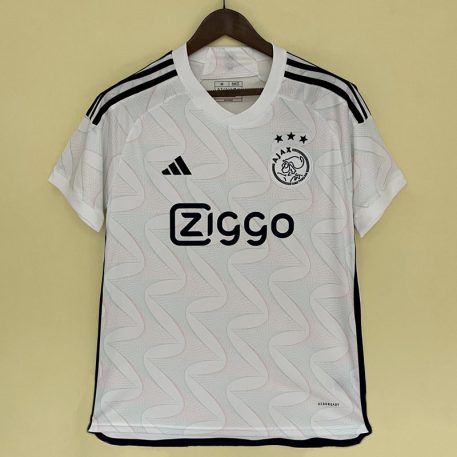 AFC Ajax för 2023-24 Tricou Deplasare alb Echipament de fotbal