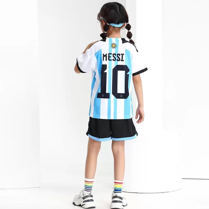 Argentina Echipei nationale 2022-23 Tricou Acasa Messi #10 Pentru Copii 2