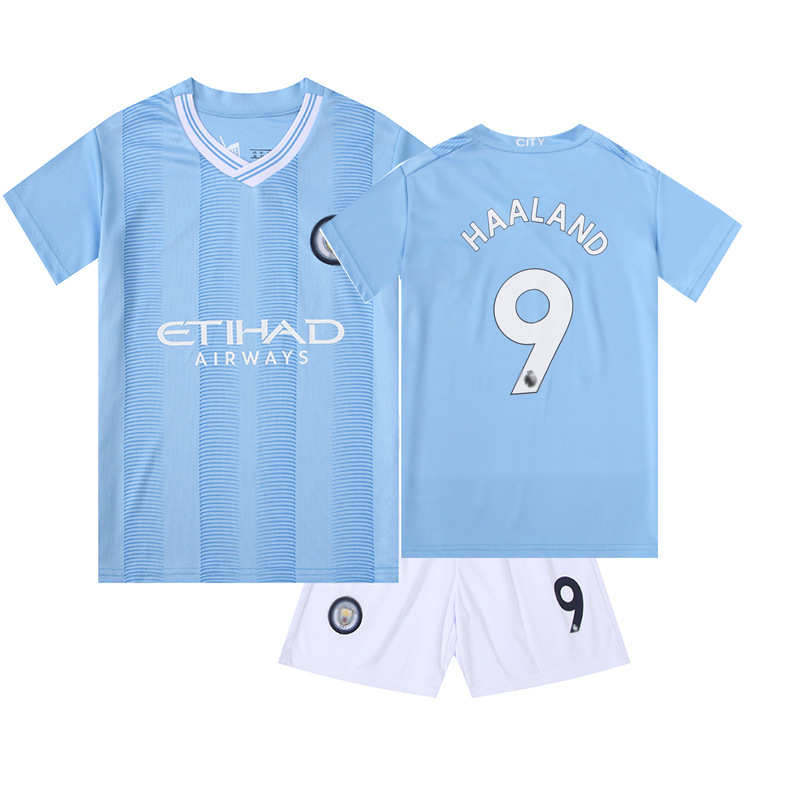 Manchester City 2023 24 Tricou Acasa Pentru Copii Kit