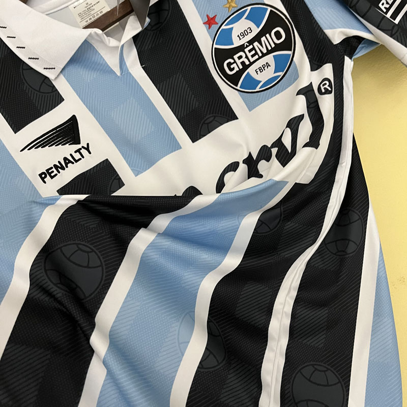 Personalizare gratuită Epocă Gremio 97 98 Tricou Acasa Detaliu