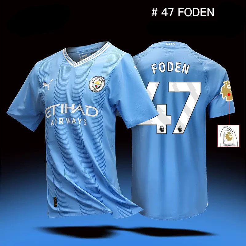 2023-24 Manchester City #47 Foden Tricou Acasa Albastru