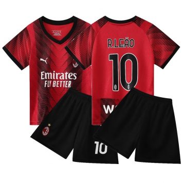2023-24 AC Milan Rafael Leão #10 Tricou Acasa Pentru Copii