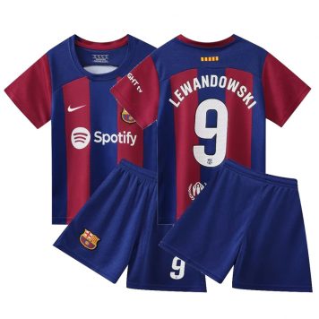 2023-24 Barcelona Tricou Acasa Lewandowski #9 Pentru Copii