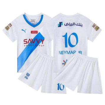Al-Hilal 2023-24 Tricou Deplasare #10 Kit Pentru Copii alb
