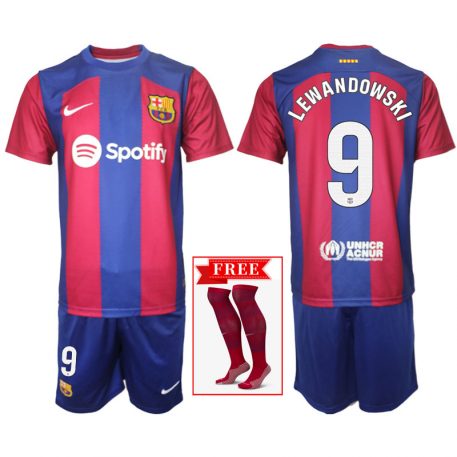 Barcelona 2023-24 Tricou Acasa NO 9 Lewandowski