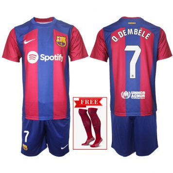 FC Barcelona 2023-24 Tricou Acasa Kit #7 Ousmane Dembélé