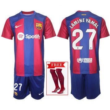 FC Barcelona 23-24 Tricou Acasa #27 Lamine Yamal Kit