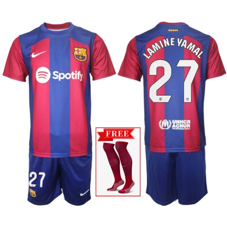 FC Barcelona 23-24 Tricou Acasa #27 Lamine Yamal Kit