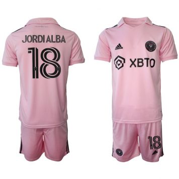 Inter Miami 2023-24 NO.18 Jordi Alba Tricou Acasa pentru copii Kit