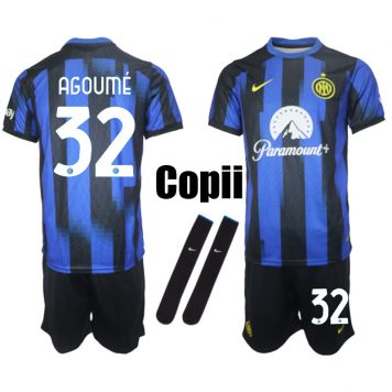 2023-24 Inter Milan Tricou Acasa Albastru Agoumé #32 Copii Kit