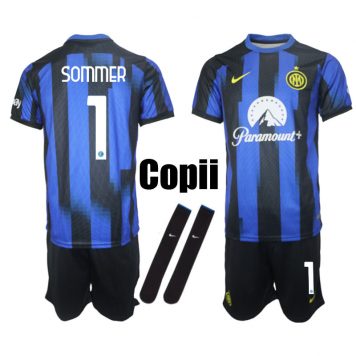 2023-24 Inter Milan Tricou Acasa Albastru Sommer #1 Copii Kit