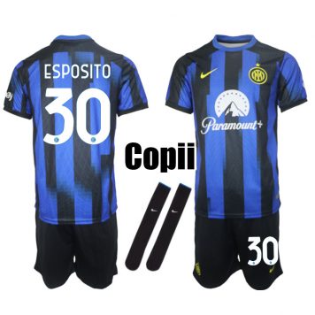 2023-24 Inter Milan Tricou Acasa Asamoah Esposito #30 Copii Kit
