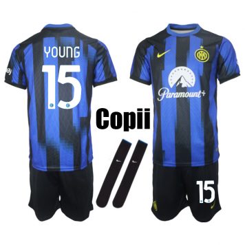 lnter Milan 2023 24 Tricou fotbal Acasă Albastru Negru #15 Young