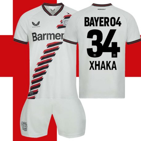 2023-24 Bayer 04 Leverkusen Tricou Deplasare Alb #34 Xhaka