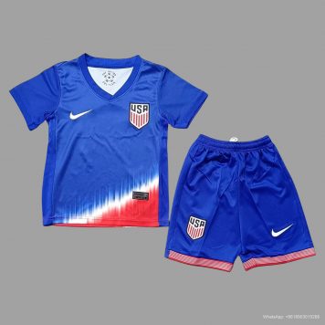 2024 USA Tricou Deplasare Tricou fotbal Pentru Copii albastru regal