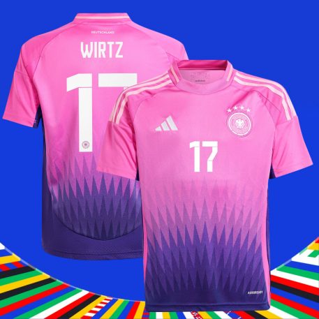 UEFA Euro 2024 Germania Tricou Deplasare Wirtz #17 Pentru Copii Roz