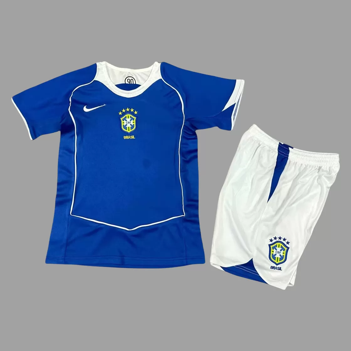 2004 Brazil Tricou Deplasare Tricou Fotbal Vintage Pentru Copii