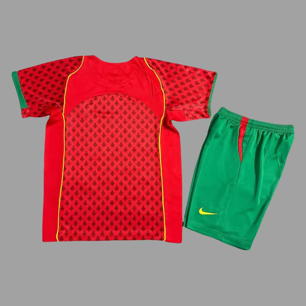 2004 Portugal Tricou Acasa Tricou Fotbal Vintage Pentru Copii - imagine 2