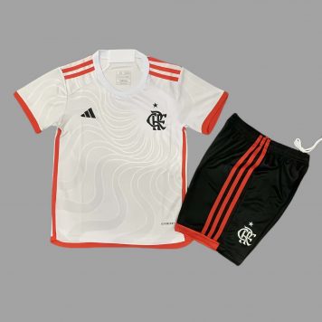 2024 25 CR Flamengo Tricou Deplasare Alb și Roșu Pentru Copii