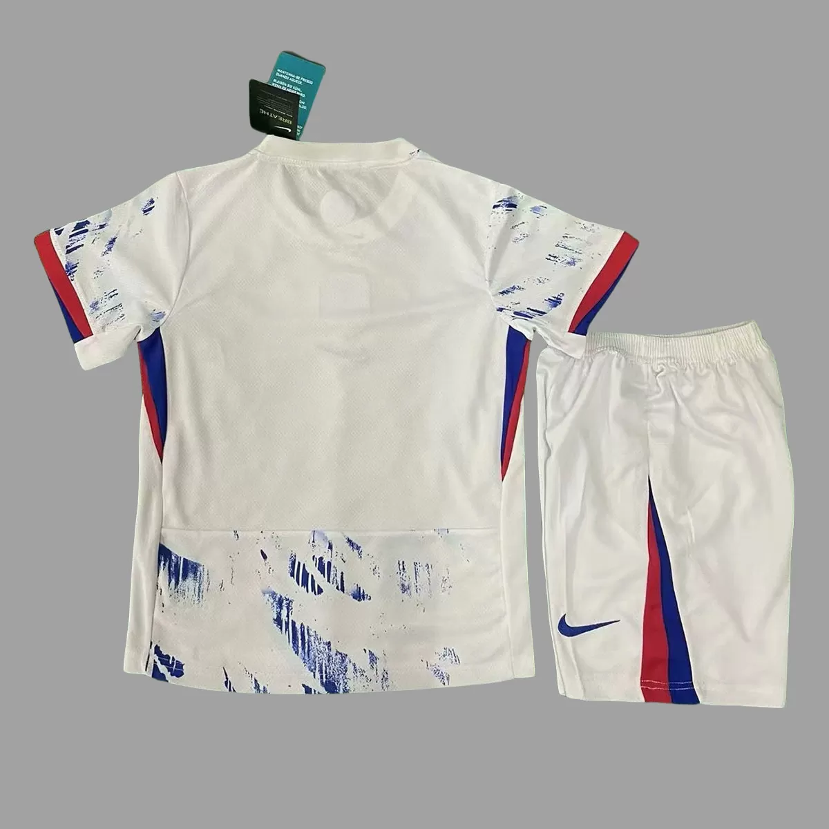 2024 Norvegia Tricou Deplasare Pentru Copii Alb Albastru - imagine 2