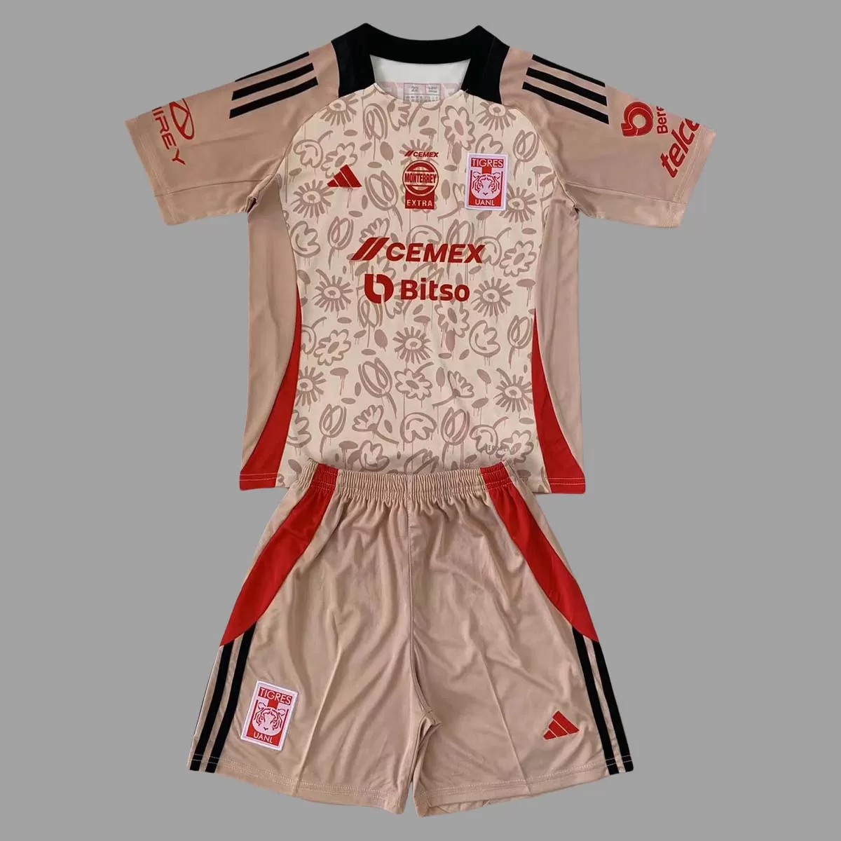 2024 Tigres UANL Earth Day Galben Nisip Tricou fotbal Pentru Copii