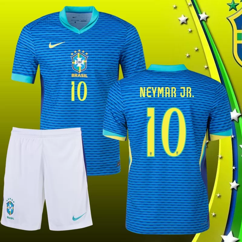 Brazilia Copa América 2024 Tricou Deplasare #10 Neymar Jr. Albastru