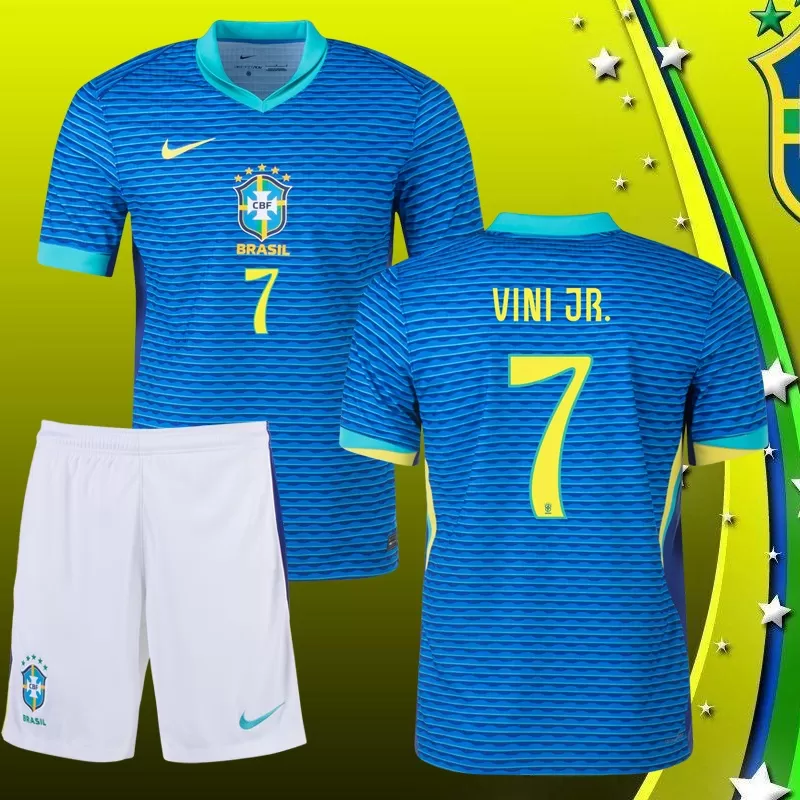 Brazilia Copa América 2024 Tricou Deplasare #7 Viní Jr Albastru