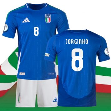 Euro-2024-Italy-Tricou-Acasă-Number-8-Jorginho-Albastru
