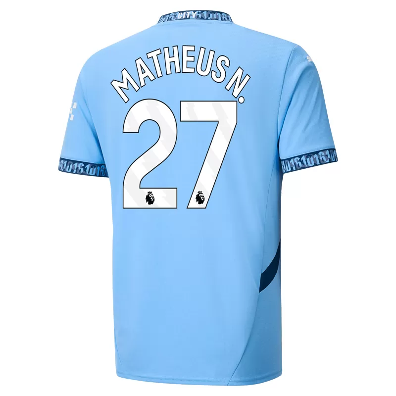 2024/25 Manchester City Tricou Acasa MATHEUS N. 27 Printing