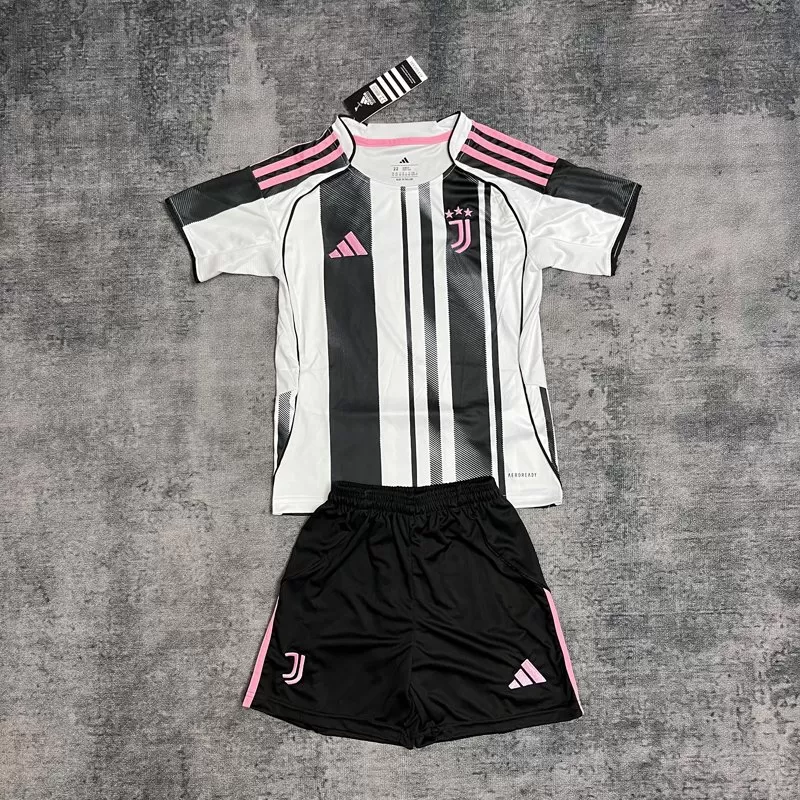 Echipament Fotbal Juventus 2025/26 Teren Propriu pentru Copii Tricou și Pantaloni Scurți