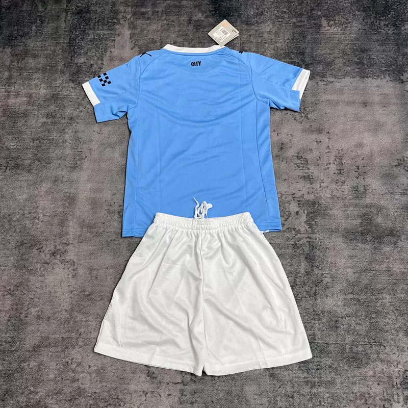 Echipament Manchester City Acasă 202526 pentru Copii Tricou și Pantaloni Scurți