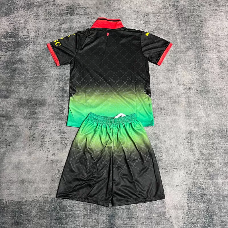 Echipament copii OFF-White x AC Milan - design negru cu verde