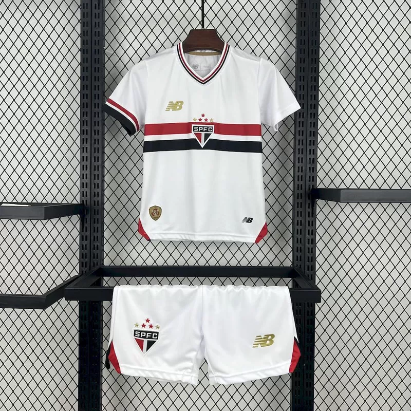 Echipament de fotbal São Paulo tricou acasă pentru copii sezon 2025/26