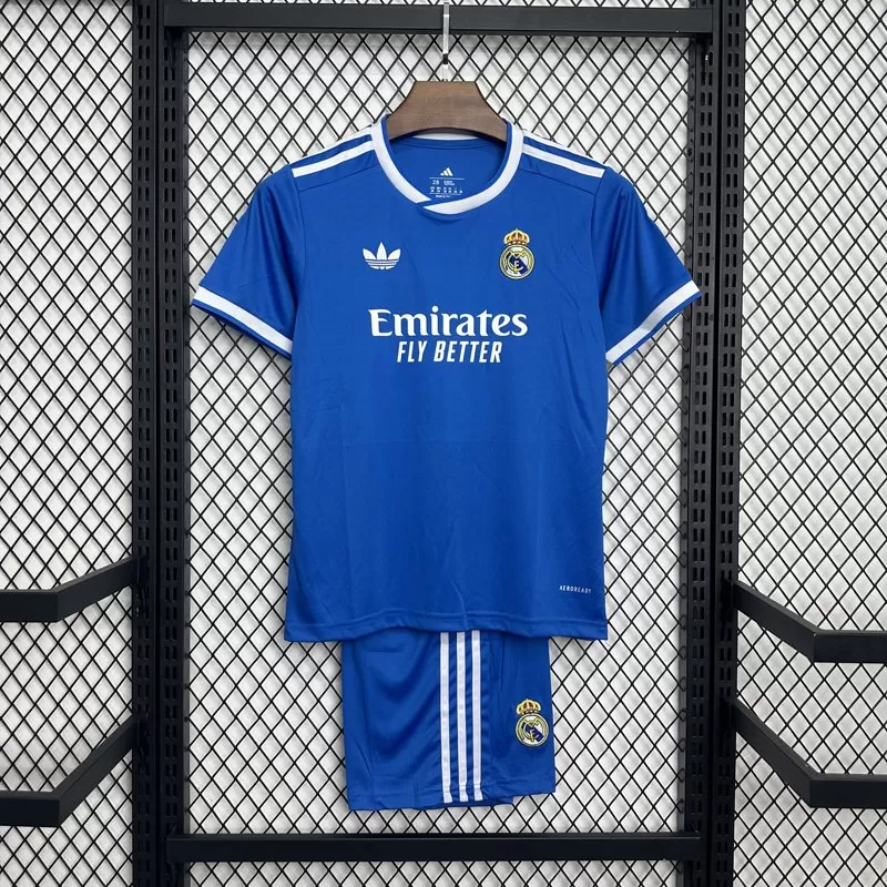 Echipament fotbal Real Madrid Tricou Treilea 2025-26 pentru copii maneca scurta + Pantaloni scurti