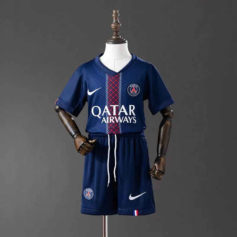 Echipament fotbal copii PSG 2025-26 set acasă tricou și șort