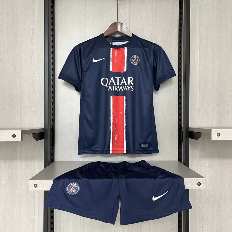 Echipament tricou acasa Paris Saint-Germain 2024-2025 Copii albastru