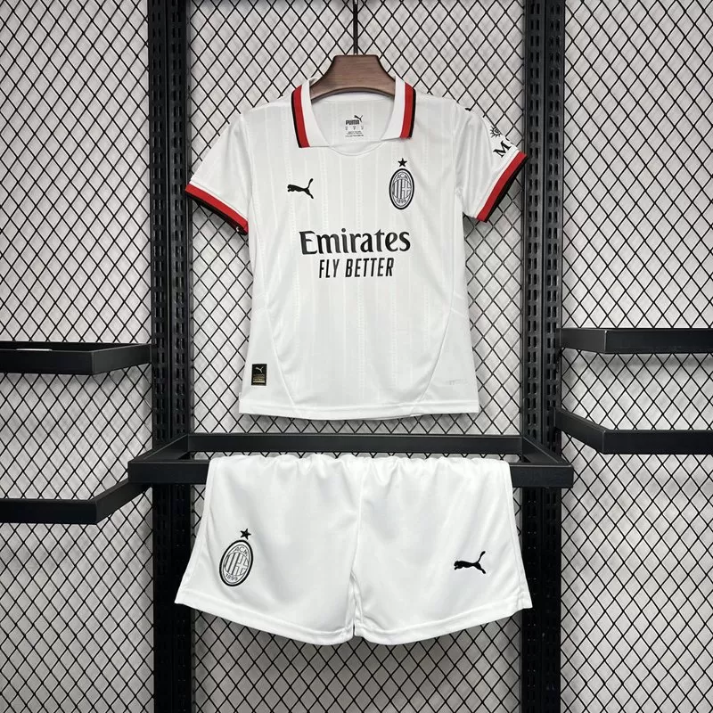 Echipament tricou fotbal deplasare AC Milan sezon 2024/25 Copii