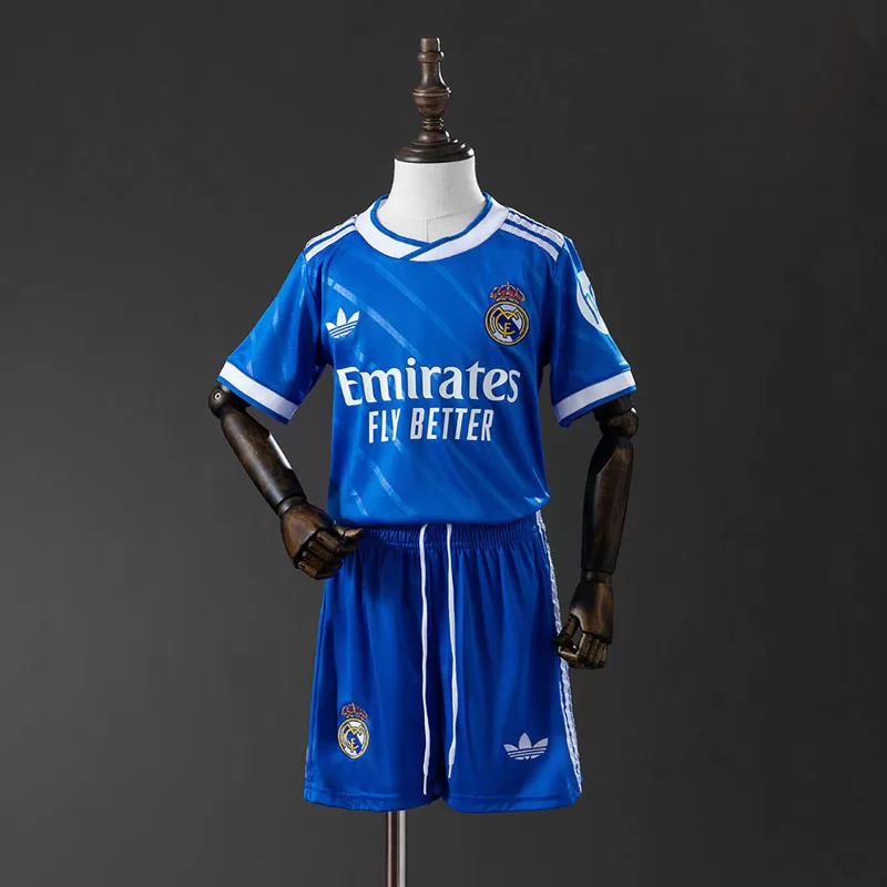 Real Madrid 2025/26 echipament copii albastru – tricou și pantaloni
