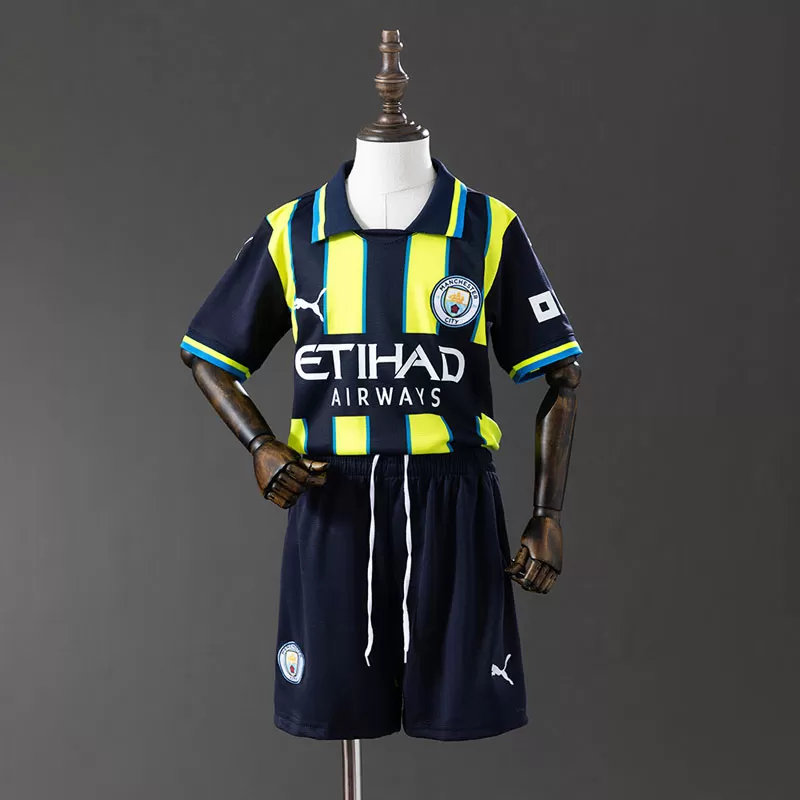 Set Tricouri Fotbal Manchester City Deplasare 2024/25 Pentru Copii