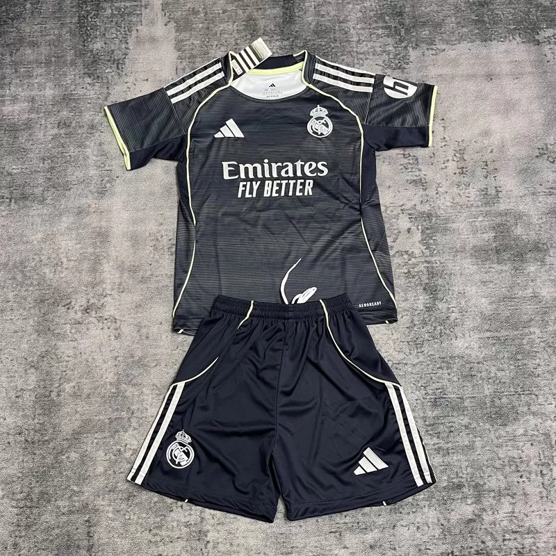 Set Tricouri Fotbal Real Madrid Deplasare 2025/26 Pentru Copii