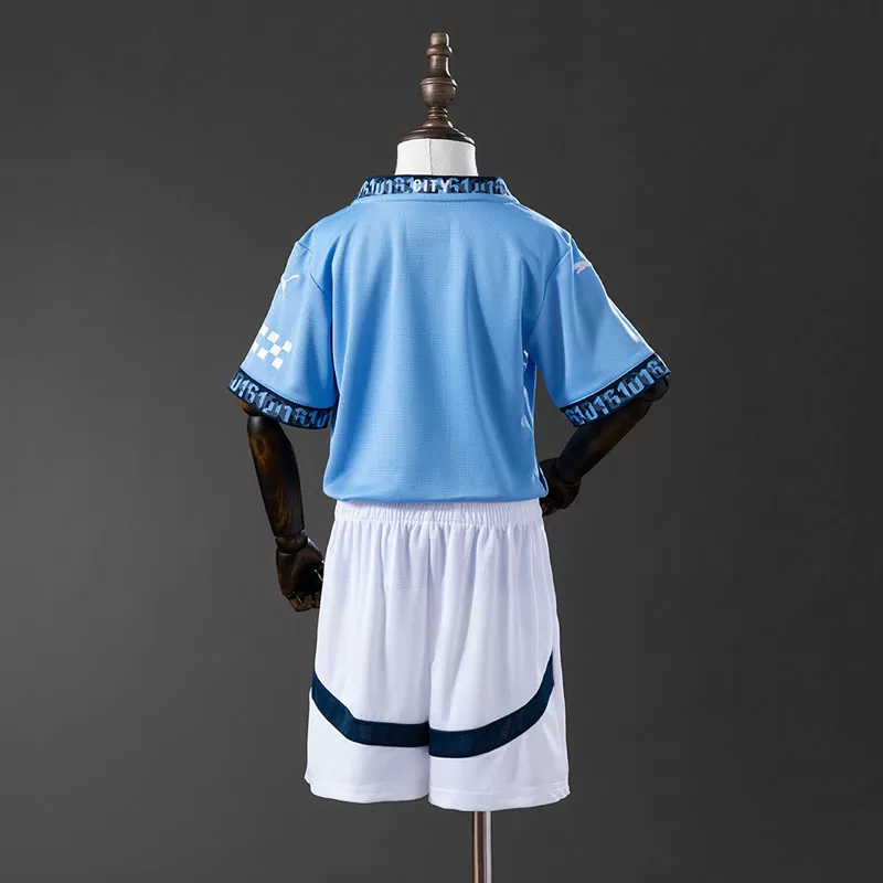 Set fotbal băieți Manchester City 2024-25 home Set fotbal băieți Manchester City 2024/25 home