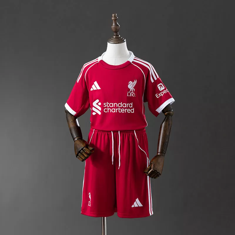 Set fotbal copii Liverpool acasă 2025/26 tricou + șort