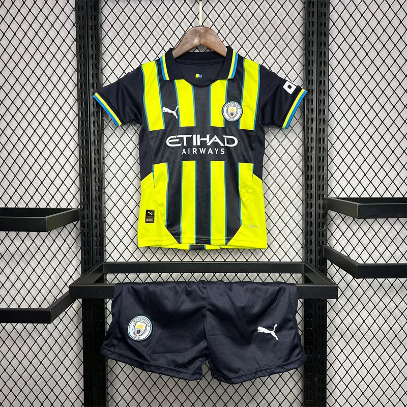 Set tricou de fotbal pentru copii Manchester City pentru deplasare 2024/25