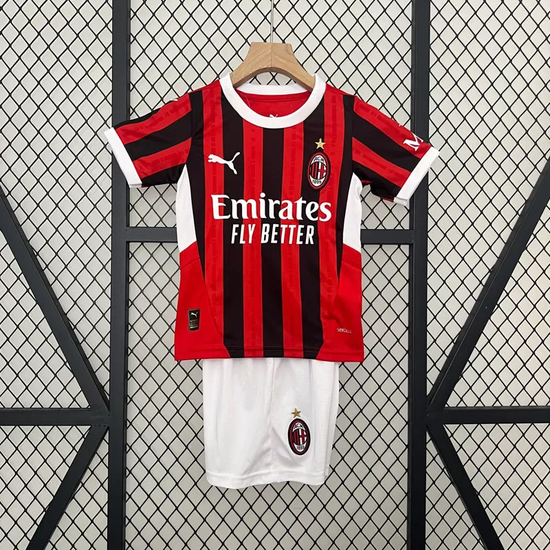 Tricou Echipament Fotbal Teren propriu AC Milan 2024/25 Copii