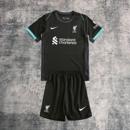 Tricou Negru Deplasare Liverpool 2024/2025 pentru Copii