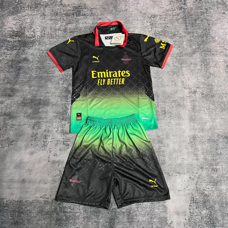 Tricou și pantaloni copii AC Milan x OFF-White - colaborare exclusivă